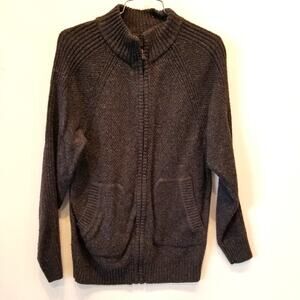 Marc Anthony Men's Wool Acrylic, Nylon Cardigan Black Grey Full Zip Pockets Sz M